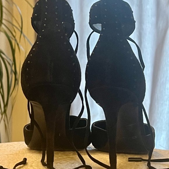 sz 7 Kendall + Kylie ankle strap black suede pumps - Picture 10 of 10